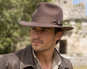 Indiana Jones Brown Wool Felt Fedora Safari Hat Adult Medium Size 71/4 NWOT